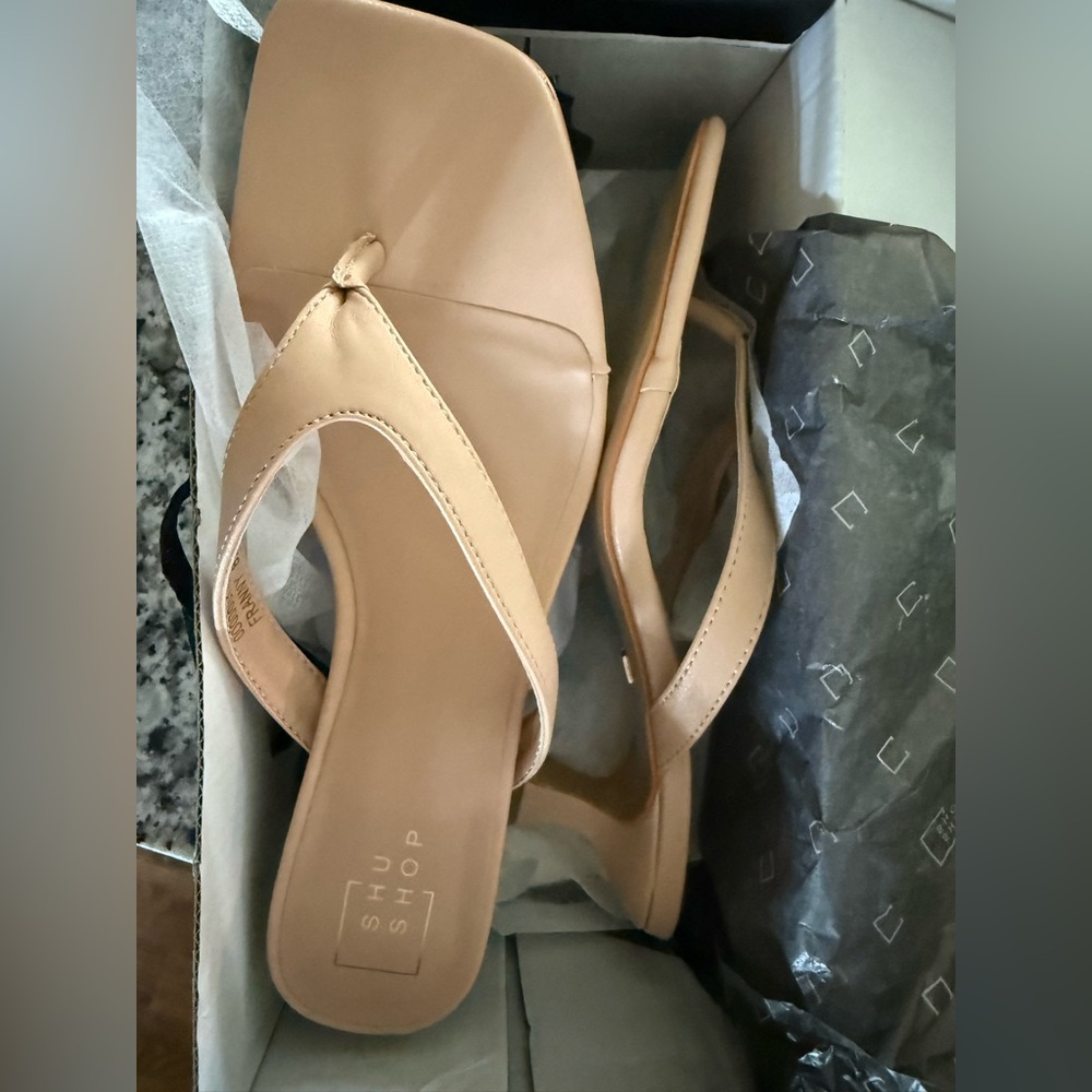 Shu Shop nude kitten heel sandals